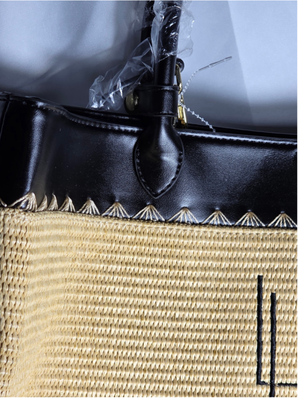Women's Loulou Tote Bag One Size Beige and Black designer beach gift trendy fall - Picture 3 of 6